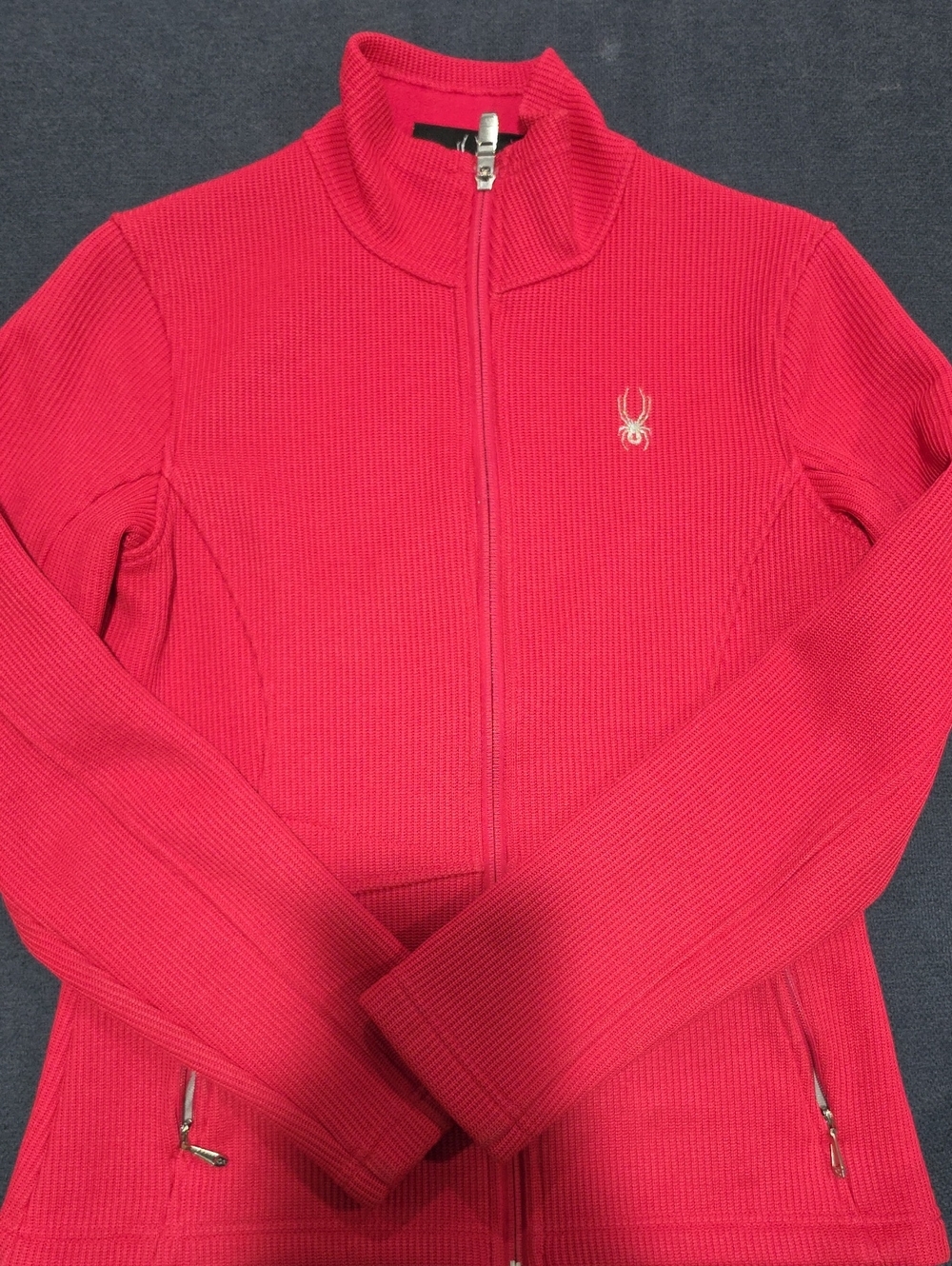 Women’s Pink Zip-Front Ribbed Jacket